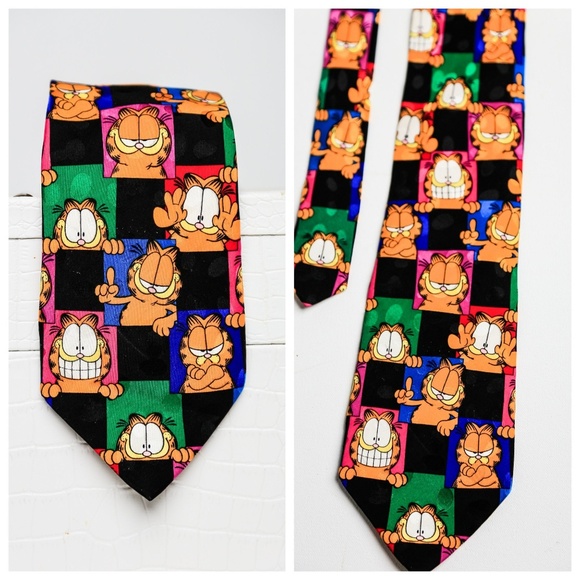 Paws Addiction Other - Garfield Orange Cat All Over Print Silk Men's Neck
